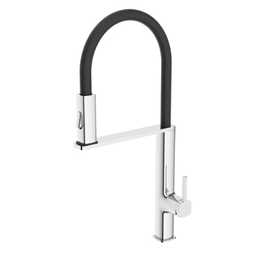 IMEX GCE019 MENORCA MONOMANDO AIGUERA FLEXIBLE CROM/NEGRE